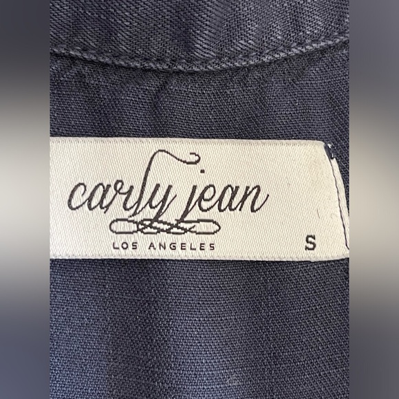 Carly Jean Los Angeles button down blue short sleeve cuffed dress size s - Picture 5 of 5